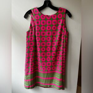 Amanda Uprichard Pink and Green geometric Mini Dress